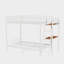 Lit superposé de taille avec bureau, couleur blanche, éclairage à DEL, métal robuste et solutions de rangement, structure, dans des sacs d'escalier, caractéristiques