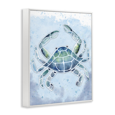 Art giclée de crabe en verre coloré par Patti Bishop