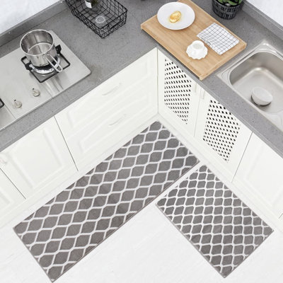 Bierly Kitchen Rugs 2 Piece Set Machine Washable Non Slip Kitchen Mats