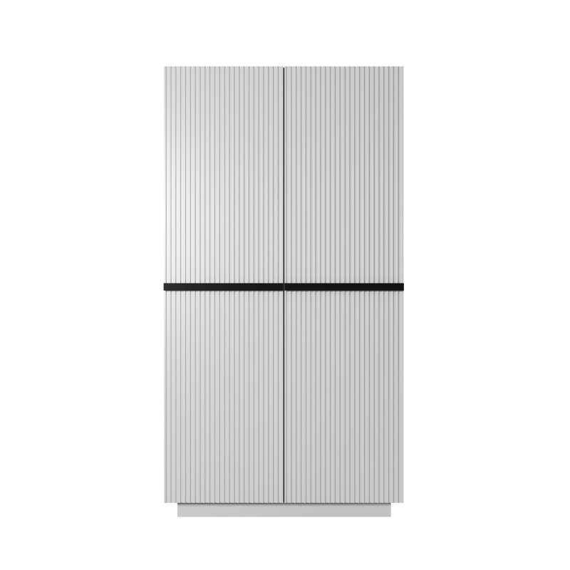 Badal Manufactured Wood Wardrobe, White/Matte Black