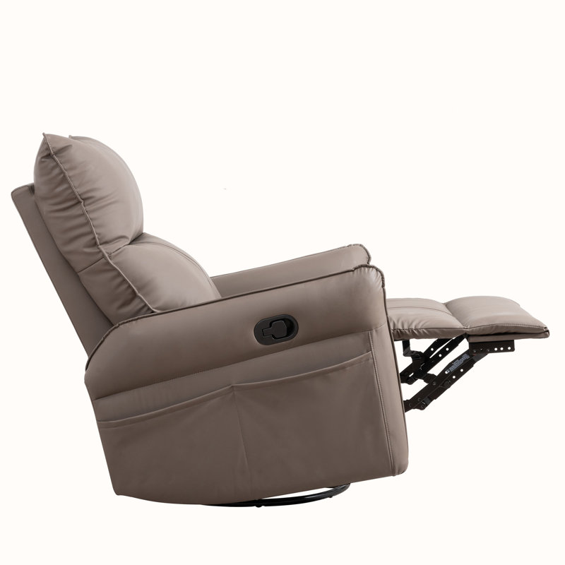 Tyvan Faux Leather Recliner, Brown, Power