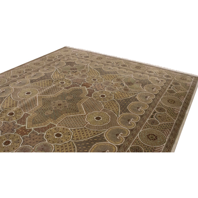 Tapis ivoire noué à la main de haute qualité