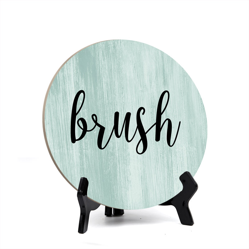 Enseigne de table Brush avec chevalet, Vert