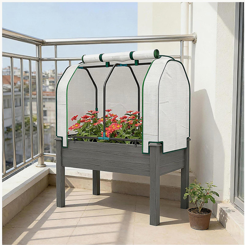 Jardinière, lit de jardin surélevé pratique, Gris foncé