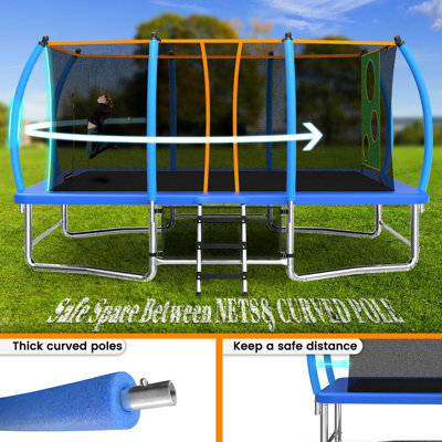 Longue trampoline rectangulaire extérieure pour adultes 8X14FT