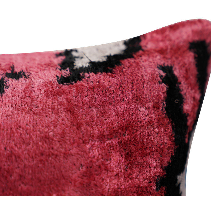 Housse et insert de coussin carré en soie / velours, Rouge