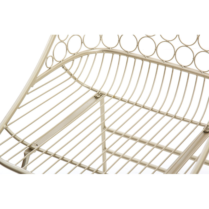 119.38cm H Upholstered Metal Slat Back Side Chair in Gold