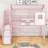 Twin Size Metal Loft Bed With Roof Design And Staircases-212840598