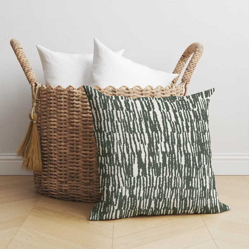 Strands  Throw Pillow, Chimichurri/Green, 26''H x 26''W