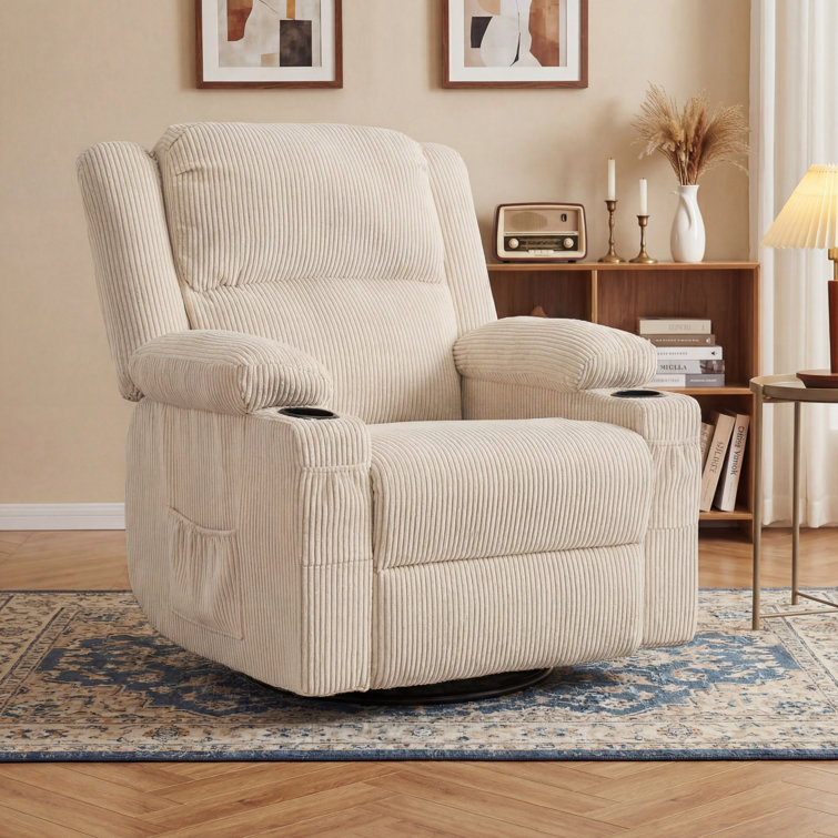 360 Degree Swivel Rocker Recliner Chair with Heat and Massage