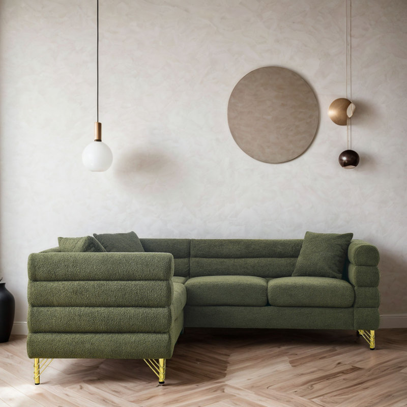 Canapé modulaire rembourré 3 pièces AUFW834S00105, Mélange de polyester vert