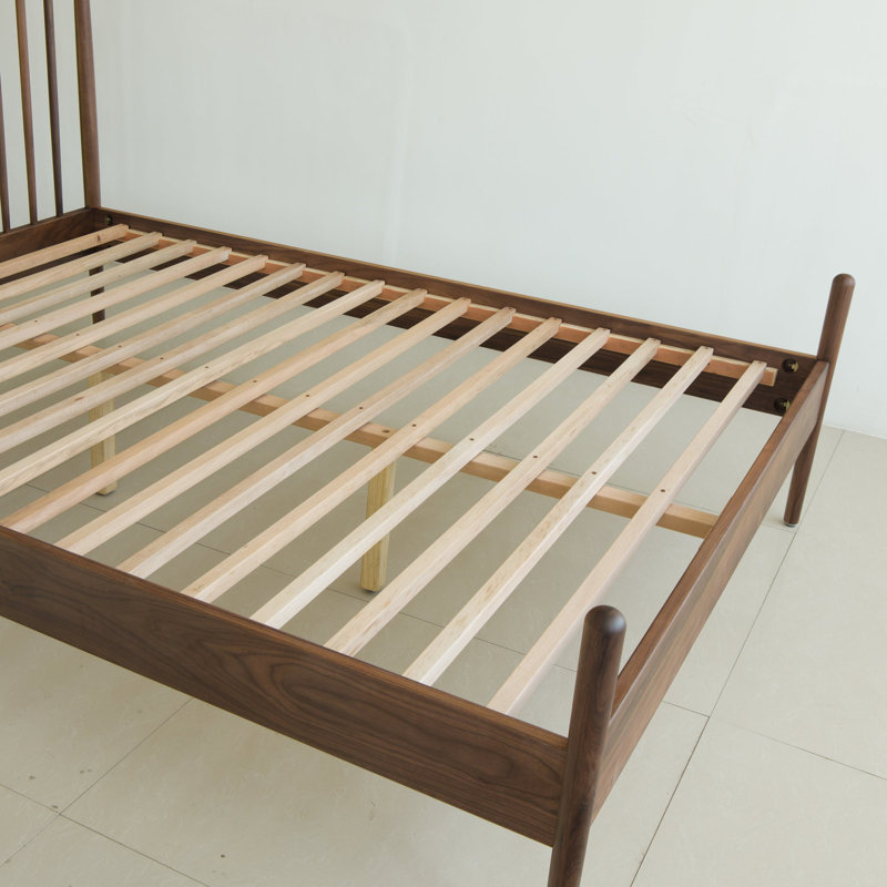 Johppah Midcentury Bed - Solid Black Walnut, Queen