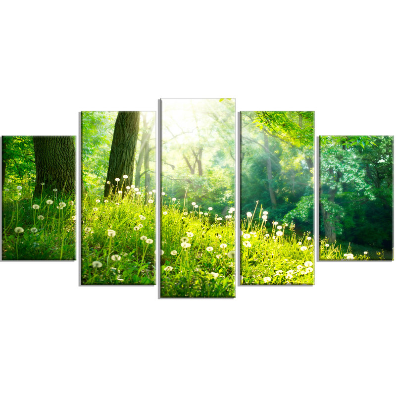 Large Green Landscape Canvas Print with Wood Sub Frame