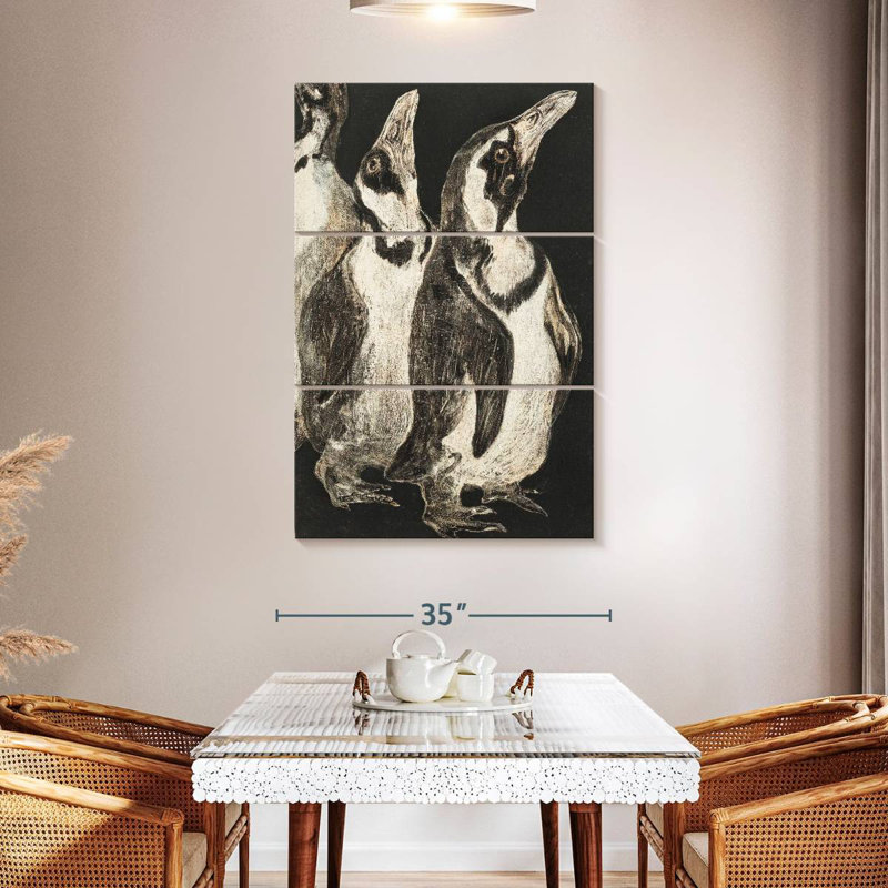 Brampt Drie Pinguins, 50" H x 32" W