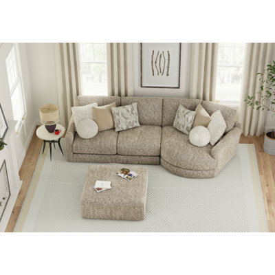 Zanna 2pc Sofa Cuddler With Cuddler And Cocktail Ottoman
