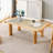 Modern and minimalist rectangular rattan tabletop with rubber wooden legs, imitation rattan woven Chinese side table