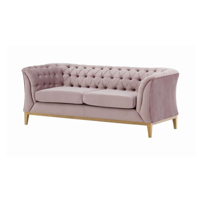 Chesterfield Modern 2 Seater Sofa Wood