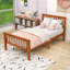 Lit plateforme simple en bois avec tête et pied de lit-770608410