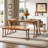 Pandeli 51-Inch Dining Table Set with 2 Benches and Table Runner for 4-6 People