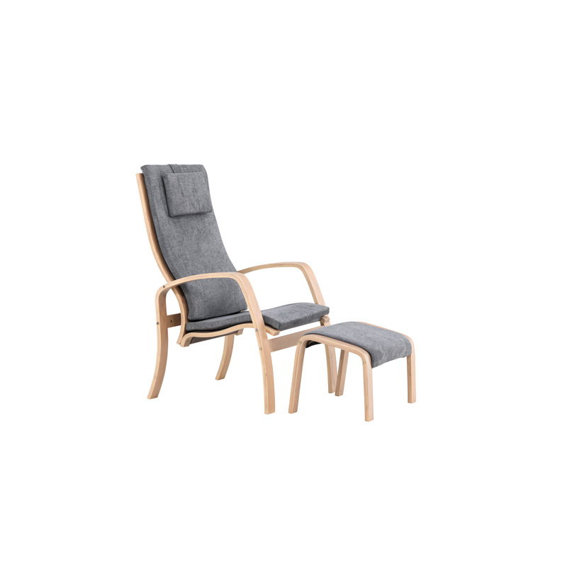 Karon Upholstered Accent Chair, Grey, Natural
