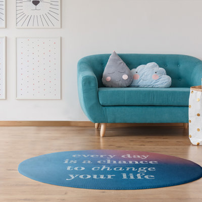 Arrière-plan multicolore changer votre citation en poly-chenille tapis