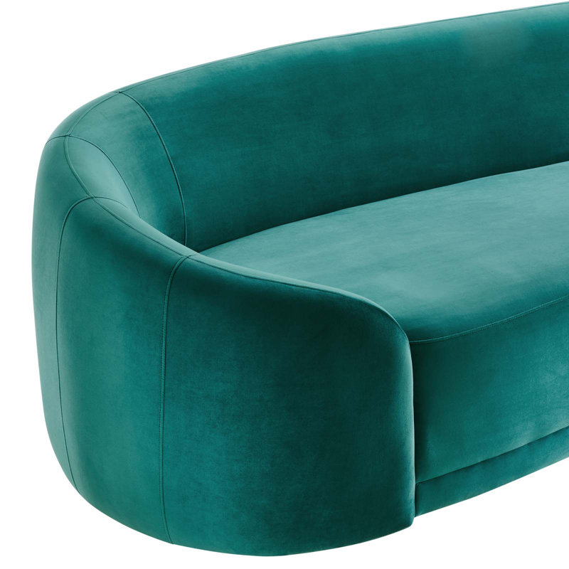 Performance Velvet Sofa In Teal, Green