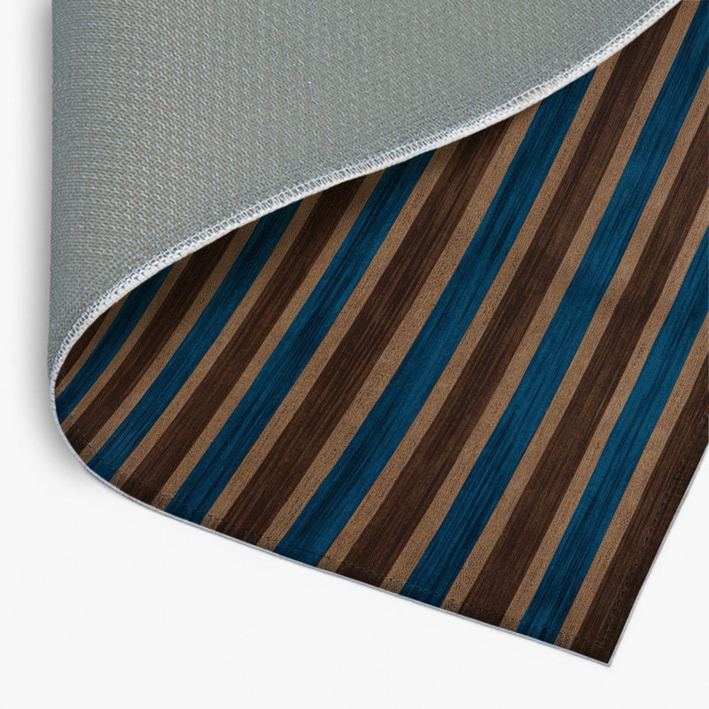 Tapis intérieur / extérieur brun HorizontalStripes, Rectangulaire 2 pi x 3 pi