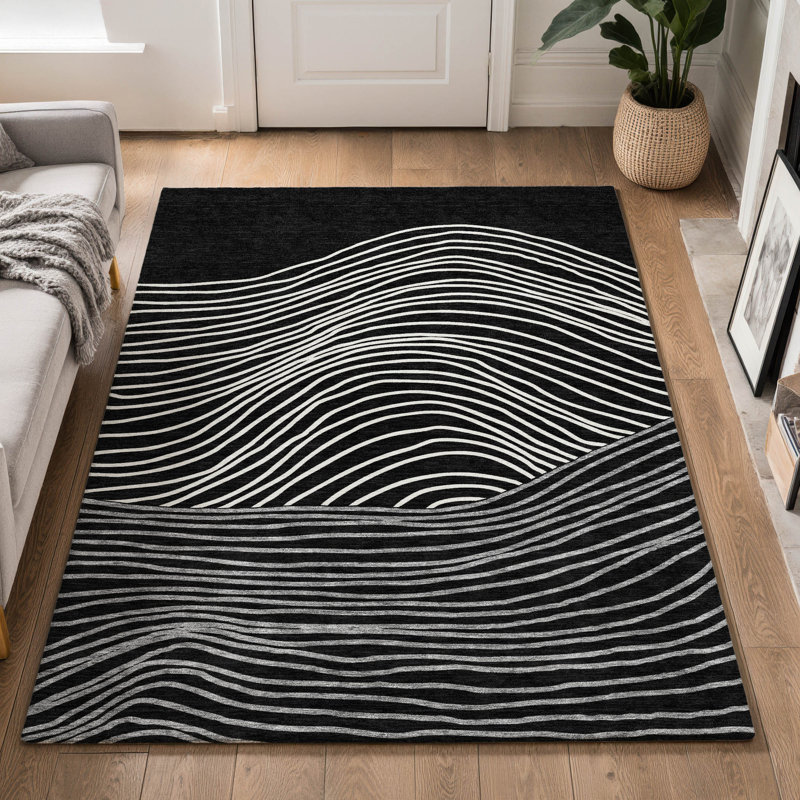 Tapis de qualité supérieure lavable à la machine Mayfield AMF2350, Noir, 8 pi x 10 pi