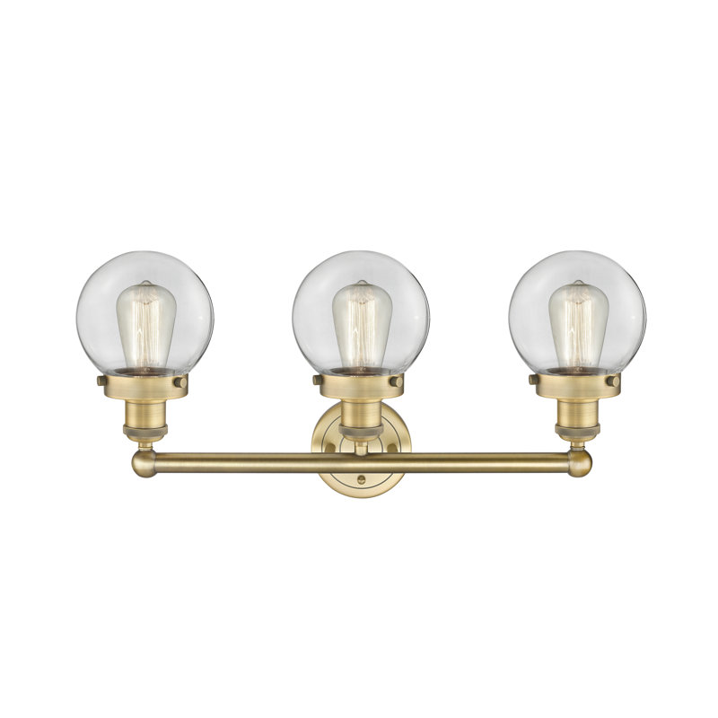 Alphonsa 3 - Light Dimmable Vanity Light, Clear, Brushed Brass