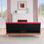 Canapé-lit pliant double en cuir rouge 67 pouces avec table basse pour bureau-591533403