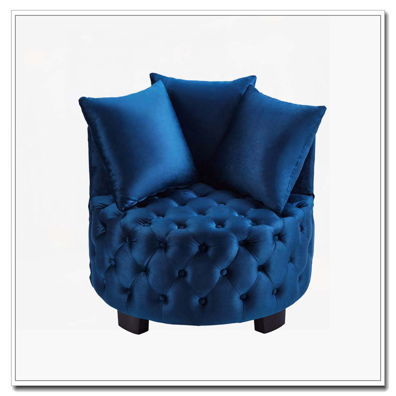 Chaise pivotante capitonnée et capitonnée, Marine
