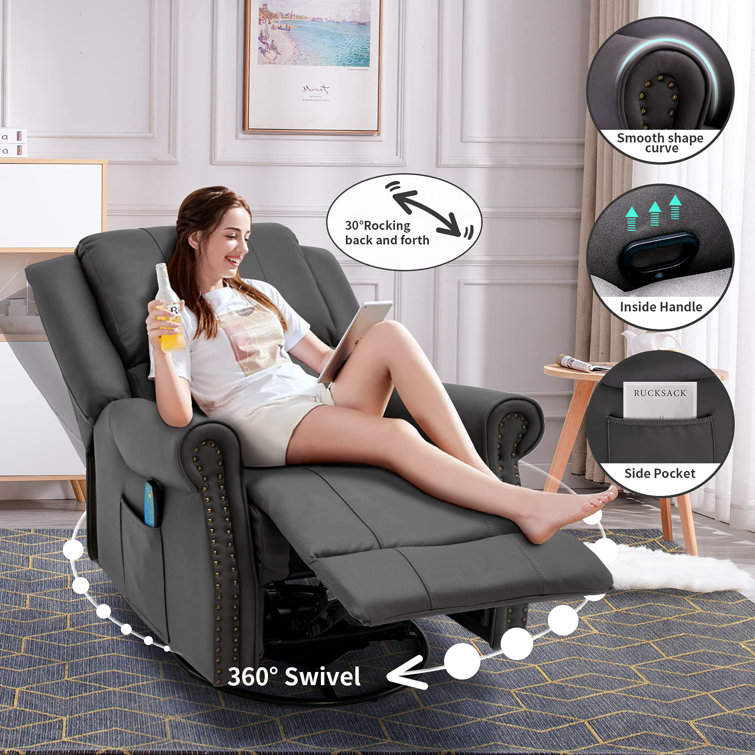 Faux Leather Heated Massage Chair