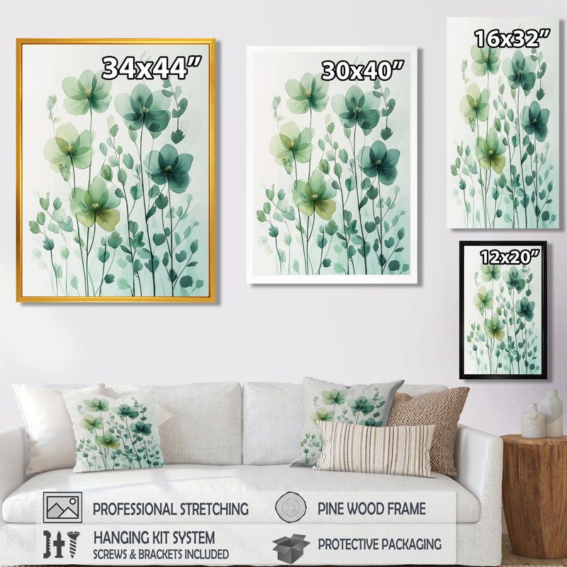 Nadel - impressions sur toile florales, H 32 po x l 24 po, Reproduction encadrée sans passe-partout, Doré