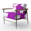 Tomalin Crossing Paths I - Fauteuil d'appoint rembourré mauve et blanc moderne-475649510
