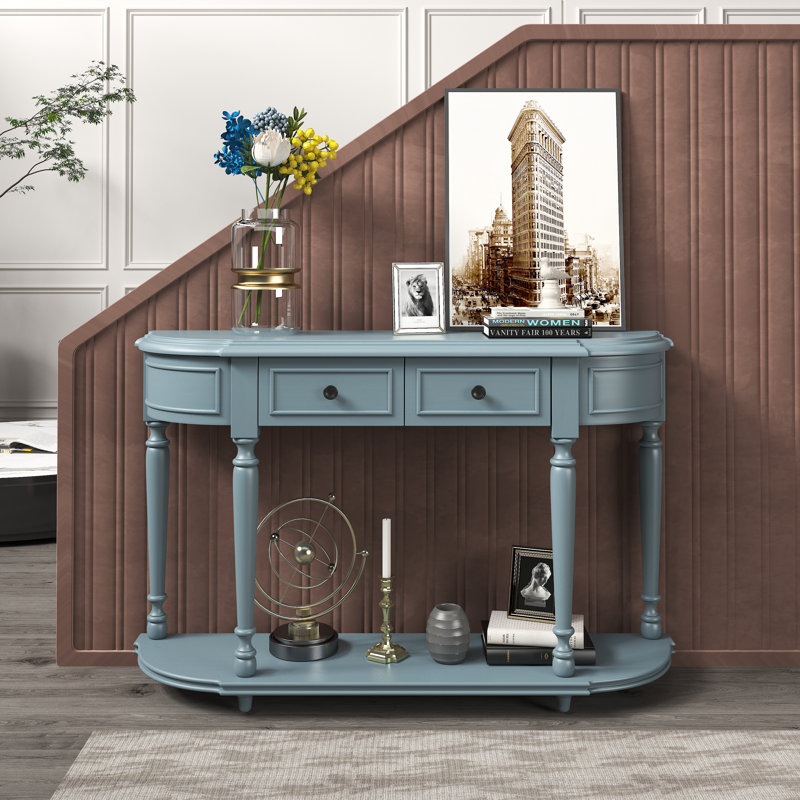 Acencion 52'' Console Table, Navy Blue, Navy Blue