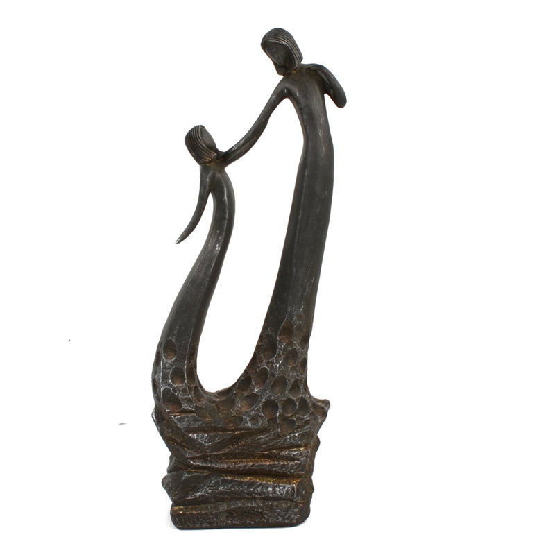 Chinook Weather Resistant Plastic Stone Garden Statue, Ebony