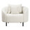 Rani White Boucle Round Back Barrel Chair with Throw Pillows