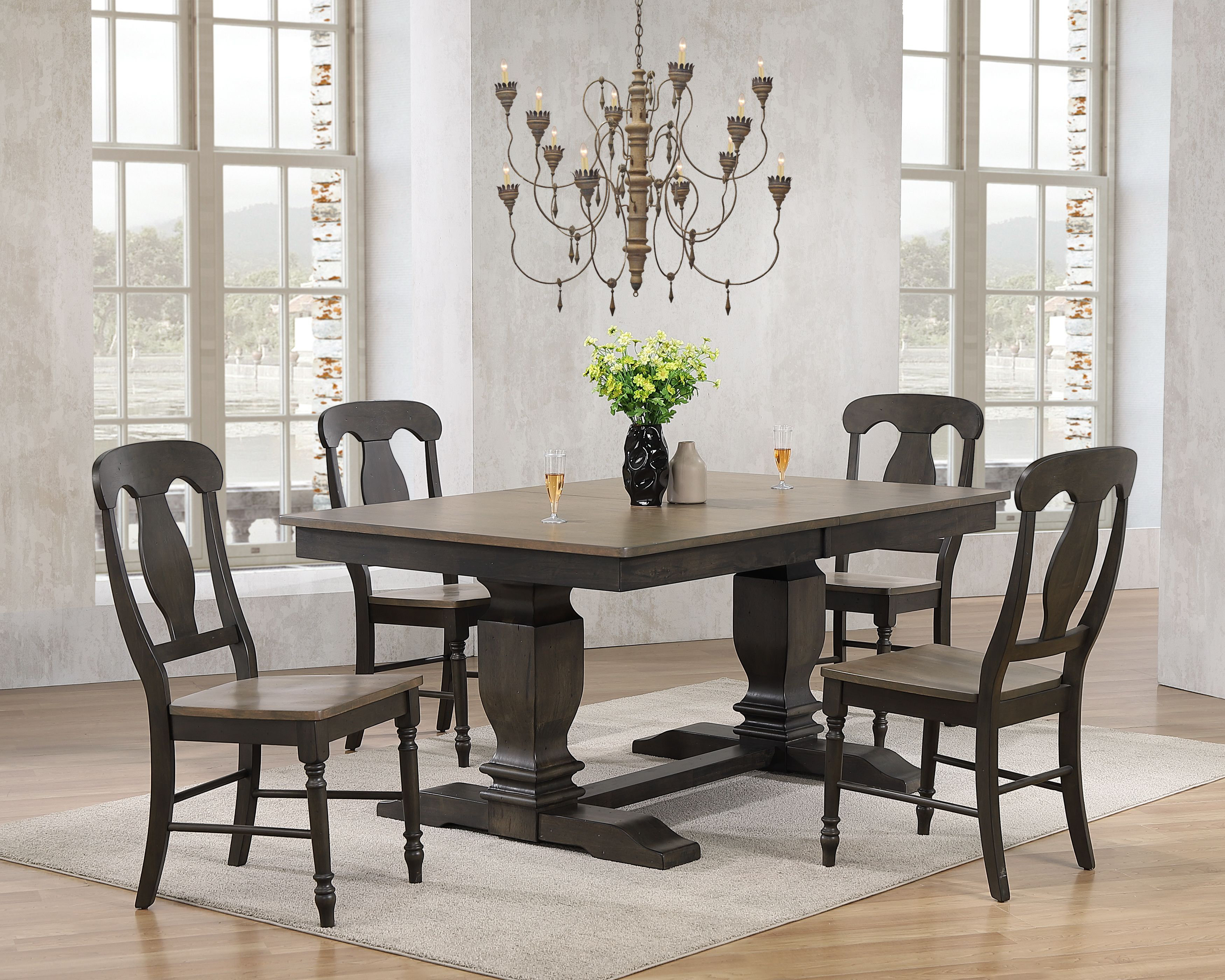 Canora Grey Conogher 5 - Piece Extendable Rubber Solid Wood Dining Set ...