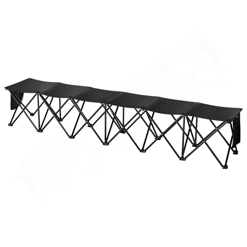Chaise de camping pliante portative 6 places avec banc de transport