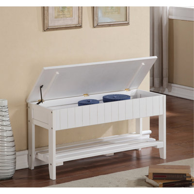 Banc à chaussures en bois massif blanc et rangement attrayant pour votre maison