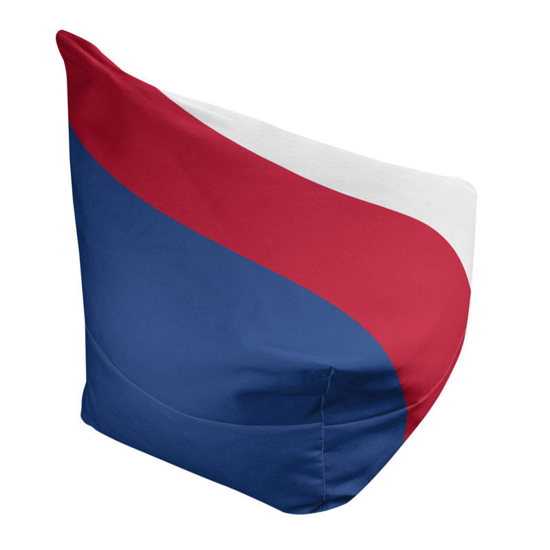 Bean Bag Chair & Lounger, Royal Blue/Red/White, 31" x 38" x 42"