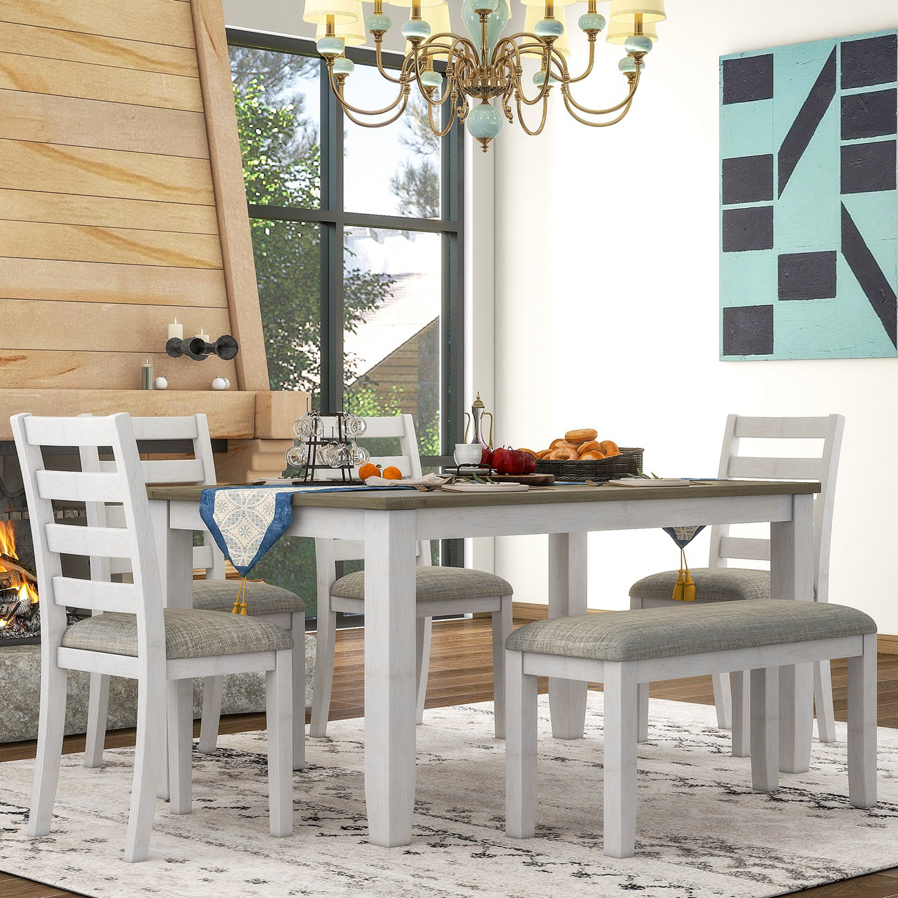 Latitude Run® Annewil 4 - Piece Trestle Dining Set | Wayfair
