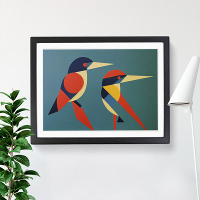 Kingfisher Bird Abstract Vol.1 - Framed Print
