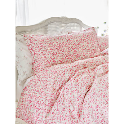 100% Cotton Percale, 180 Thread Count Floral Duvet Cover Set