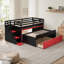 Lit mezzanine simple TG avec bureau coulissant et lit gigogne simple, lit superposé multifonctionnel-130157797-130157798