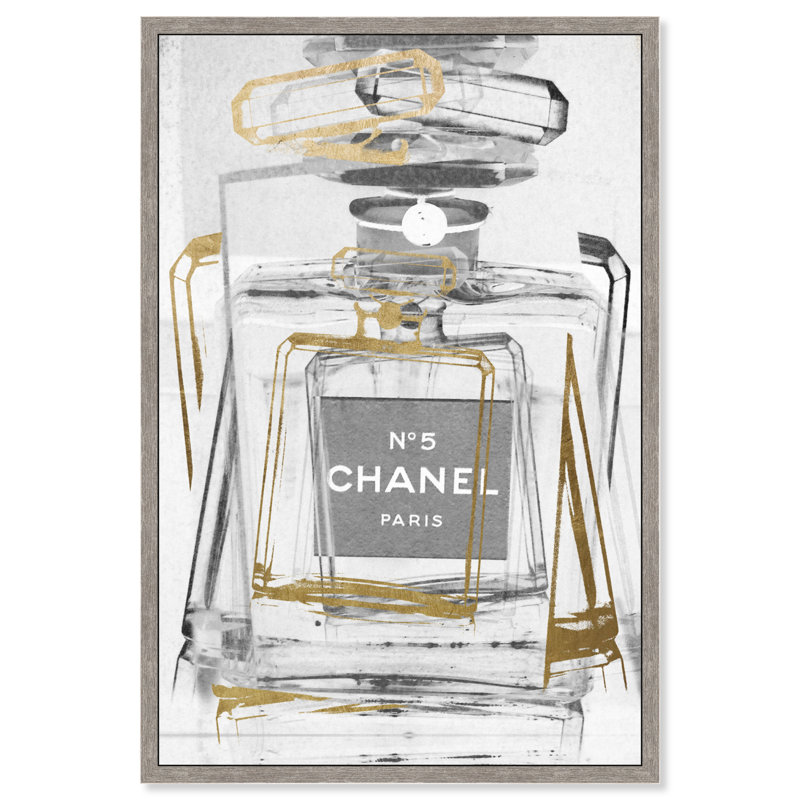 Infinite Glam Light Grey - impression sur toile, H 24 po x l 16 po, Toile encadrée, Champagne