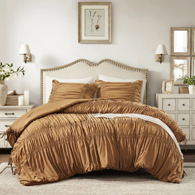 2 pièces d'édredon pour lit simple / simple TG, détails romantiques, microfibre lavée, poids léger pour toutes les saisons, 100, lavable à la machine et taies décoratives, tout, sensation moelleuse,
