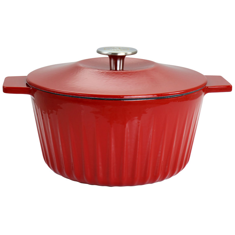 Red Enameled Cast Iron 3qt Non-stick Dutch Oven