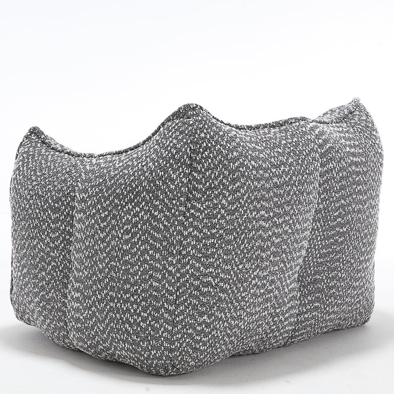 Thaloria Bean Bag Chair Lazy Sofas, Gray Chenille, 30.7" H x 47.2" W x 36.2" D