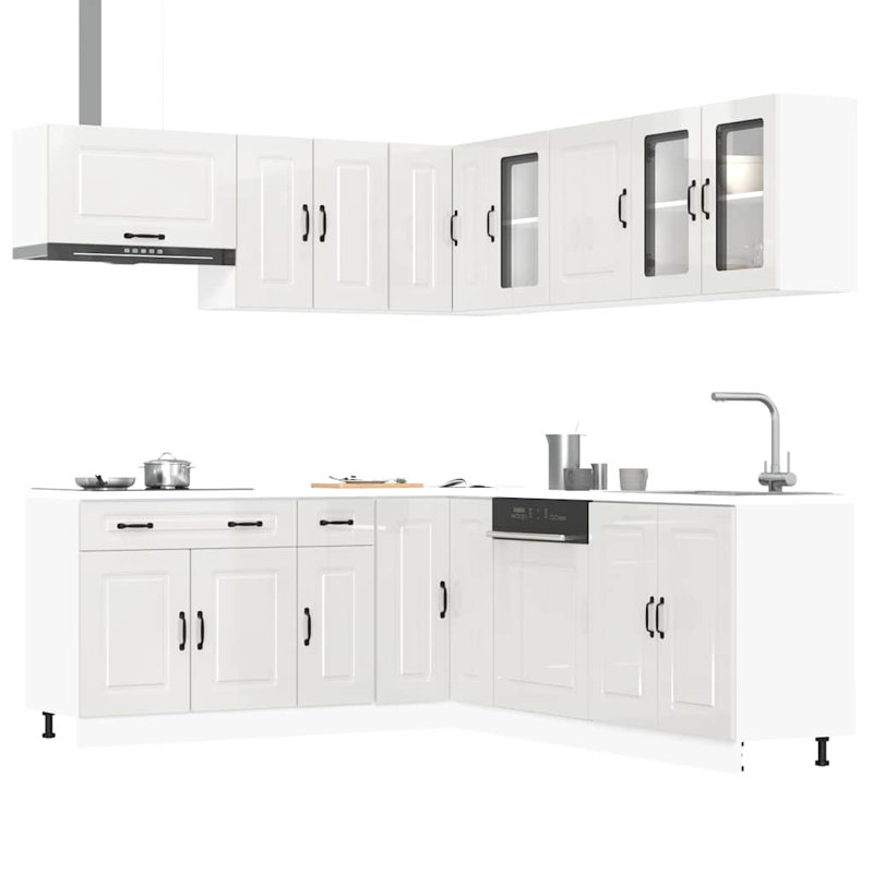Kalmar Kitchen Cabinet Set, Gloss White